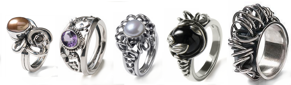 Een selectie van de Rabinovich sieraden (ringen)