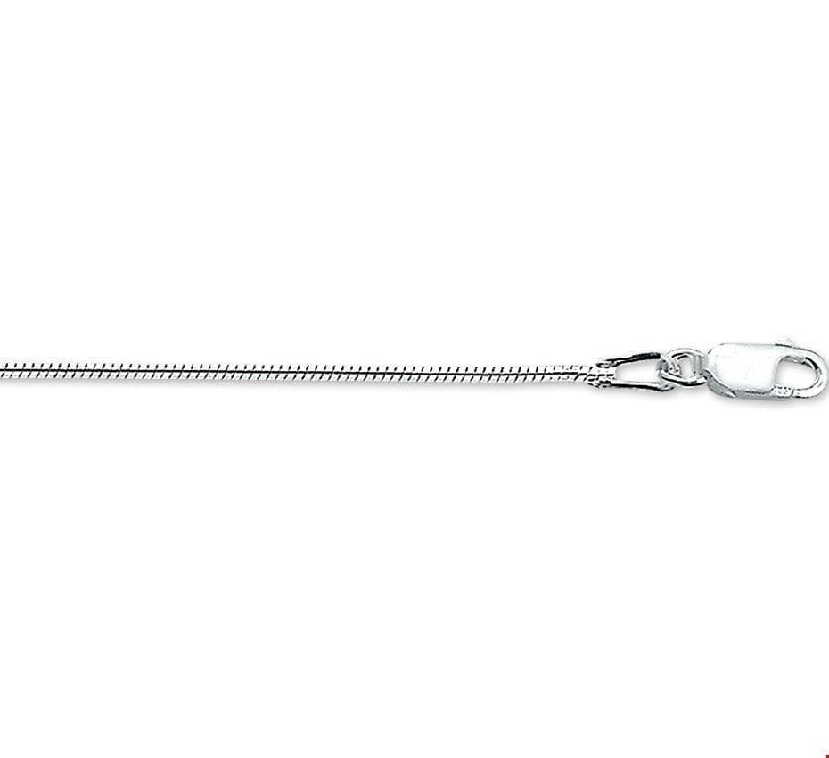 Zilveren Collier slang rond 1 1008126 50 cm